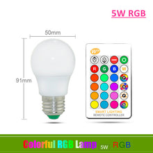 Load image into Gallery viewer, 110V 220V E27 RGB LED Bulb Lights 5W 10W 15W RGB Lampada Changeable Colorful RGBW LED Lamp With IR Remote Control+Memory Mode