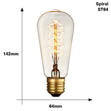 Load image into Gallery viewer, Retro Edison Light Bulb E27 220V 40W ST64 G80 G95 T10 T45 T185 A19 A60 Filament Incandescent Ampoule Bulbs Vintage Edison Lamp